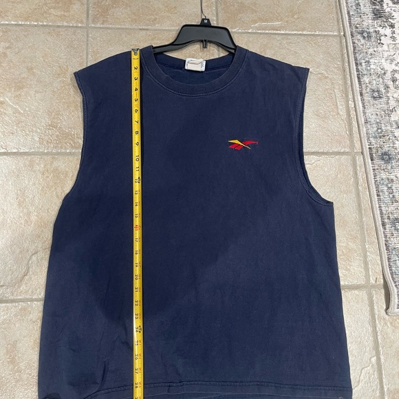 VINTAGE Reebok Shirt Men XL Black Muscle Tank Top Pullover Gym Athletic 90s USA - Picture 5 of 6
